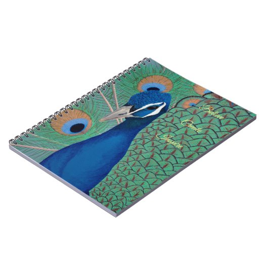 Blue Peacock Spiral notebook Notitieboek (Linkerzijde)