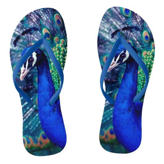 Blue Peacock Teenslippers (Voetbed)