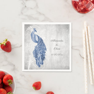 Blue Peacock Vrijgezellenfeest Napkins Servet