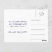 Blue Peacock Weddenschap Bedankt Briefkaart (Achterkant)