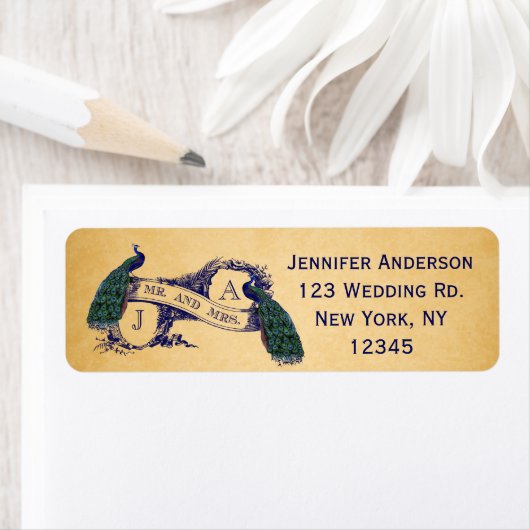 Blue Peacock  Weddenschap Etiket (Insitu)