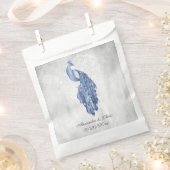 Blue Peacock Wedding Favor Bag Bedankzakje (Geknipt)