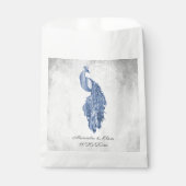 Blue Peacock Wedding Favor Bag Bedankzakje (Voorkant)
