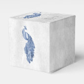 Blue Peacock Wedding Favor Box Bedankdoosjes (Voorkant Zijde)