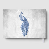 Blue Peacock Wedding Guest Book Gastenboek (Achterkant)