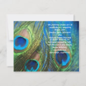 Blue Peacock Wedding Invitation Kaart (Voorkant)