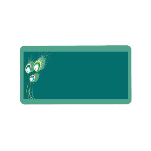 Blue Peacock Wedding Mailing Address Label (Voorkant)