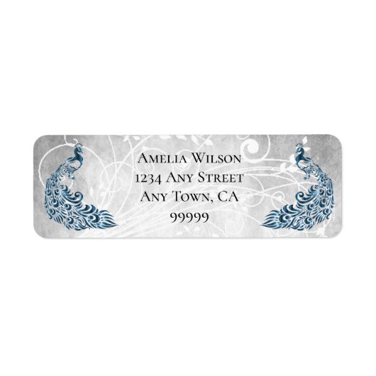 Blue Peacocks Address Label (Voorkant)