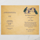 Blue Peacocks Vintage Wedding Programme (Voorkant)