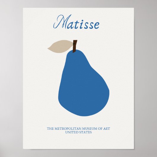 Blue Pear Matisse Minimalist Print (Voorkant)