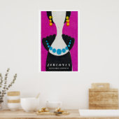 Blue Pearl Necklace - Matchbox Print - Czech Wall (Keuken)