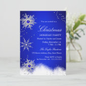 Blue Pearl Snowflake kerstfeestdag Kaart (Staand voorkant)