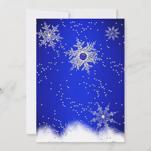 Blue Pearl Snowflake kerstfeestdag Kaart (Achterkant)