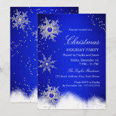Blue Pearl Snowflake kerstfeestdag Kaart (Voorkant / Achterkant)