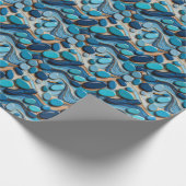 Blue Pebbles Abstracte watergolven Cadeaupapier (Hoek)