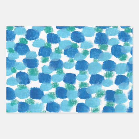 Blue Pebbles Abstracte Waterverf Gift Wrap Inpakpapier Vel (Voorkant 3)