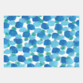 Blue Pebbles Abstracte Waterverf Gift Wrap Inpakpapier Vel (Voorkant)