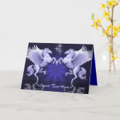 Blue Pegasus Reflection Wenskaart Kaart (Gele Bloem)