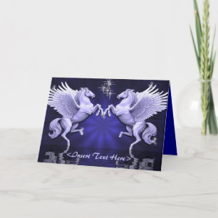 Blue Pegasus Reflection Wenskaart Kaart