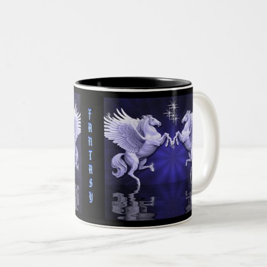 Blue Pegasus Reflections Coffee Mok (Voorkant rechts)