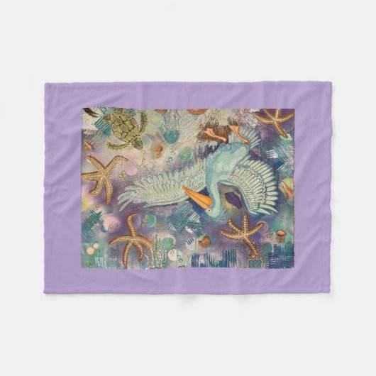 blue pelican fleece deken (Voorkant (Horizontaal))