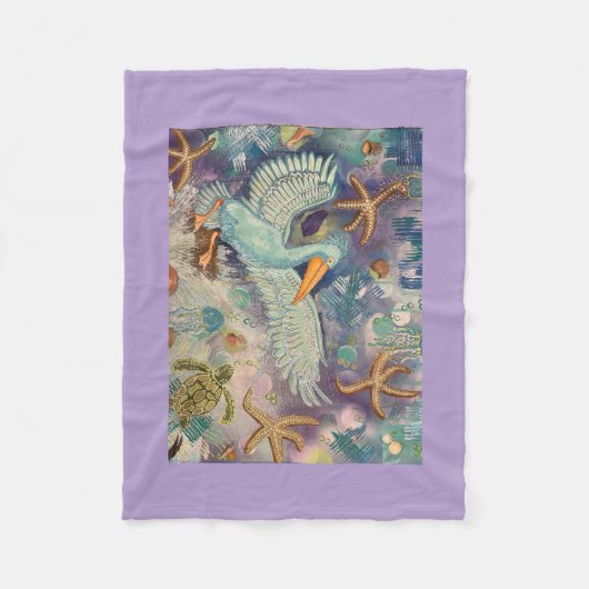 blue pelican fleece deken (Voorkant)