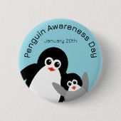 Blue Penguin Awareness Day Ronde Button 5,7 Cm (Voorkant)