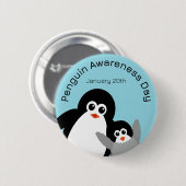 Blue Penguin Awareness Day Ronde Button 5,7 Cm (Voorkant /achterkant)