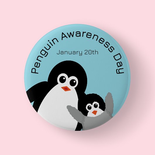 Blue Penguin Awareness Day Ronde Button 5,7 Cm