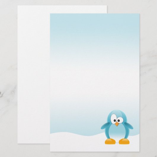 Blue Penguin Briefpapier (Voorkant / Achterkant)