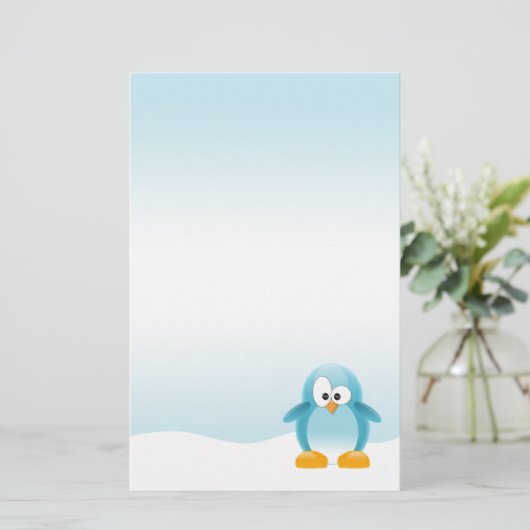 Blue Penguin Briefpapier (Staand voorkant)