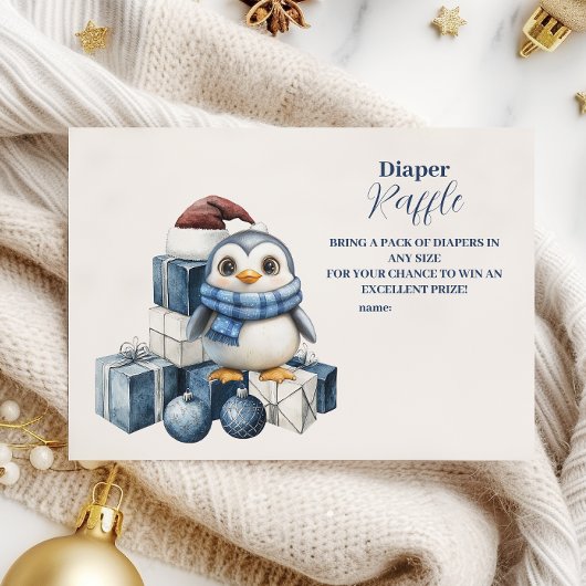 Blue Penguin Christmas Diapper Raffle Informatiekaartje