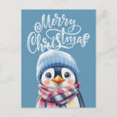 Blue Penguin Christmas Holiday Briefkaart voor kin (Voorkant)