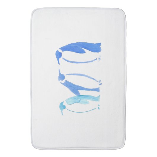Blue Penguin Large Bath Mat (Voorkant Verticaal)