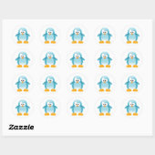 Blue Penguin Ronde Sticker (Vel)