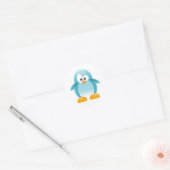 Blue Penguin Ronde Sticker (Envelop)