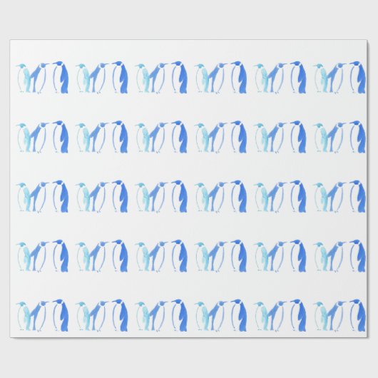 Blue Penguin Trio Cadeaupapier (Vlak)