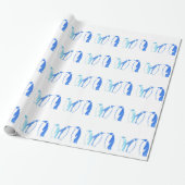 Blue Penguin Trio Cadeaupapier (Uitgerold)
