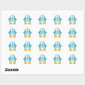 Blue Penguin Vierkante Sticker (Vel)