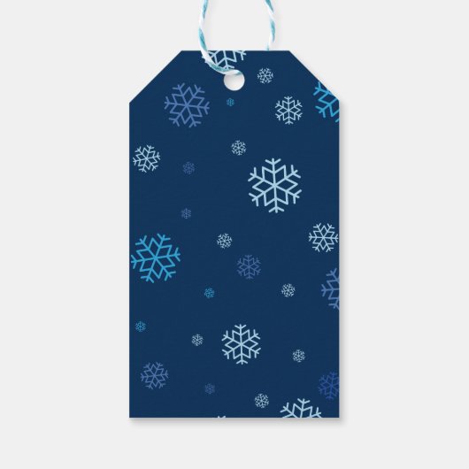 Blue Penguin Winter Baby shower Cadeaulabel (Achterkant)