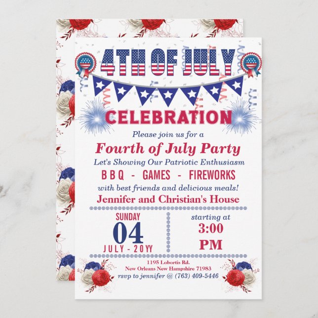 Blue Pennant String Flags 4th of Juli Party (Voorkant / Achterkant)