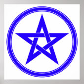 Blue Pentacle Pentagram Poster (Voorkant)
