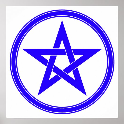 Blue Pentacle Pentagram Poster (Voorkant)
