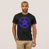 Blue Pentacle Pentagram T-shirt (Voorkant volledig)