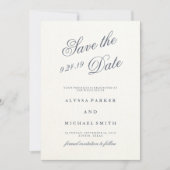 Blue Peonies Bruiloft Save the Date (Voorkant)