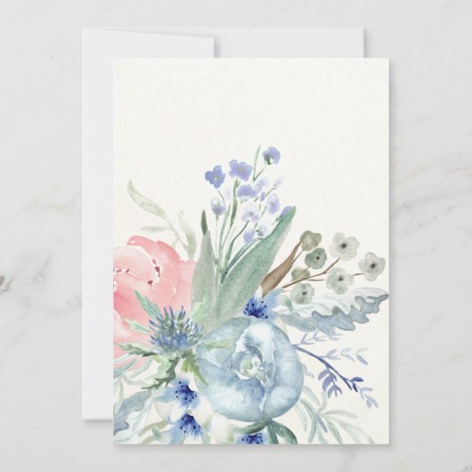 Blue Peonies Bruiloft Save the Date (Achterkant)