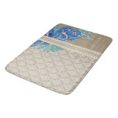BLUE PEONIES EN DAMASK ~ Bath Mat (Gekanteld)