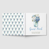 Blue Peonies Mason Jar Bridal Shower Gastenboek (Volledig)