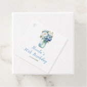 Blue Peonies Mason Jar Verjaardag Bedankjes Labels (In situ)