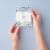 Blue Peonies Wedding Invitation Flyer (Hand)
